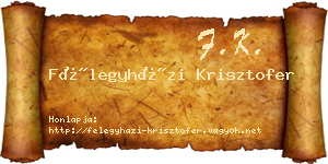 Félegyházi Krisztofer névjegykártya